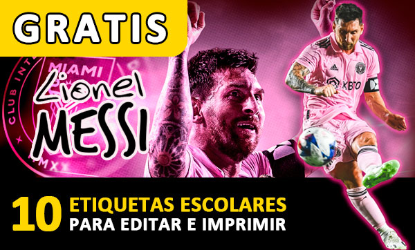 Etiquetas escolares de Lionel Messi en el Inter Miami