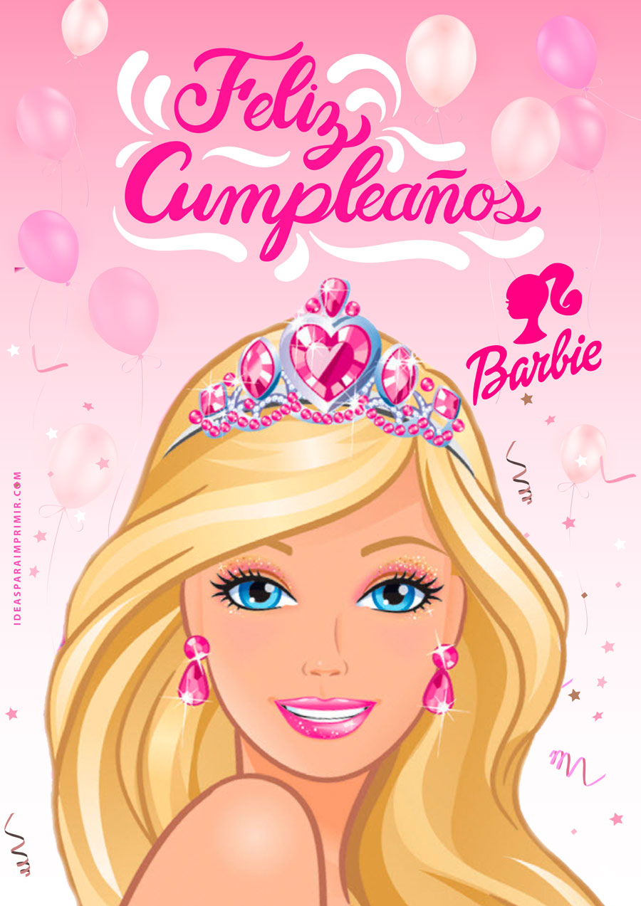 Cartel de Feliz Cumpleaños de Barbie