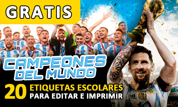 Etiquetas escolares de la selección Argentina para imprimir gratis