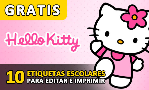 Etiquetas escolares de Hello Kitty
