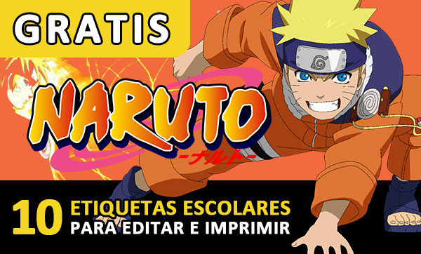 Etiquetas escolares Naruto