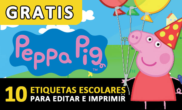 [+10] Etiquetas escolares de PEPPA PIG (GRATIS) para editar e imprimir!