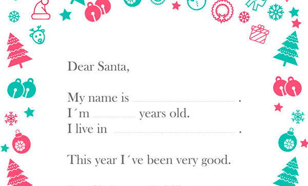 Free Letters to Santa Claus. Blank letters templates to print and write for Santa!