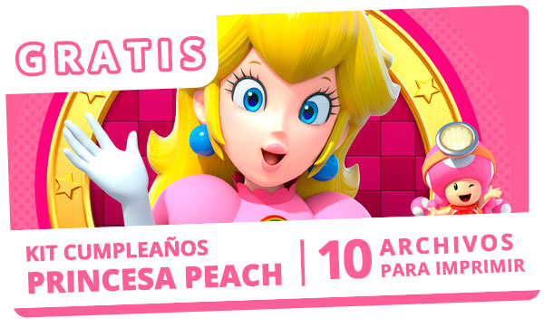 Kit de cumpleaños de Princesa Peach gratis