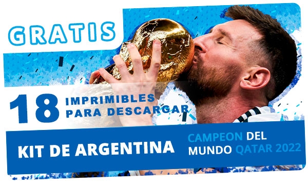 Kit imprimible Cumpleaños Selección Fútbol Argentina