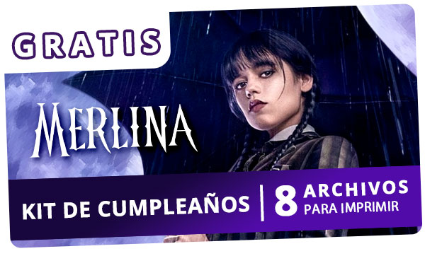 Kit imprimible Cumpleaños de Merlina Addams