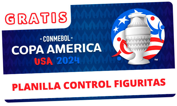 Kit imprimible Planilla figuritas Copa América 2024
