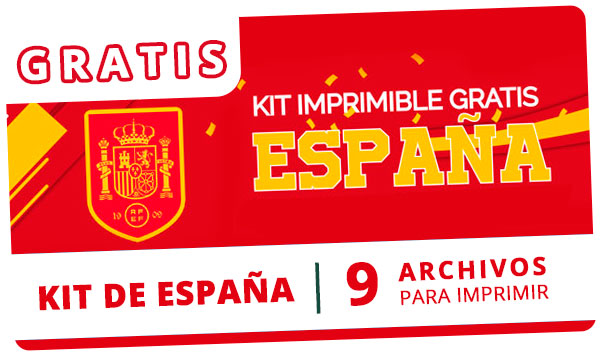 **GRATIS** KIT de España para imprimir para festejar en el Mundial de QATAR 2022
