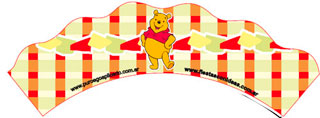 Winnie Pooh | Wrappers para Cupcakes para imprimir 