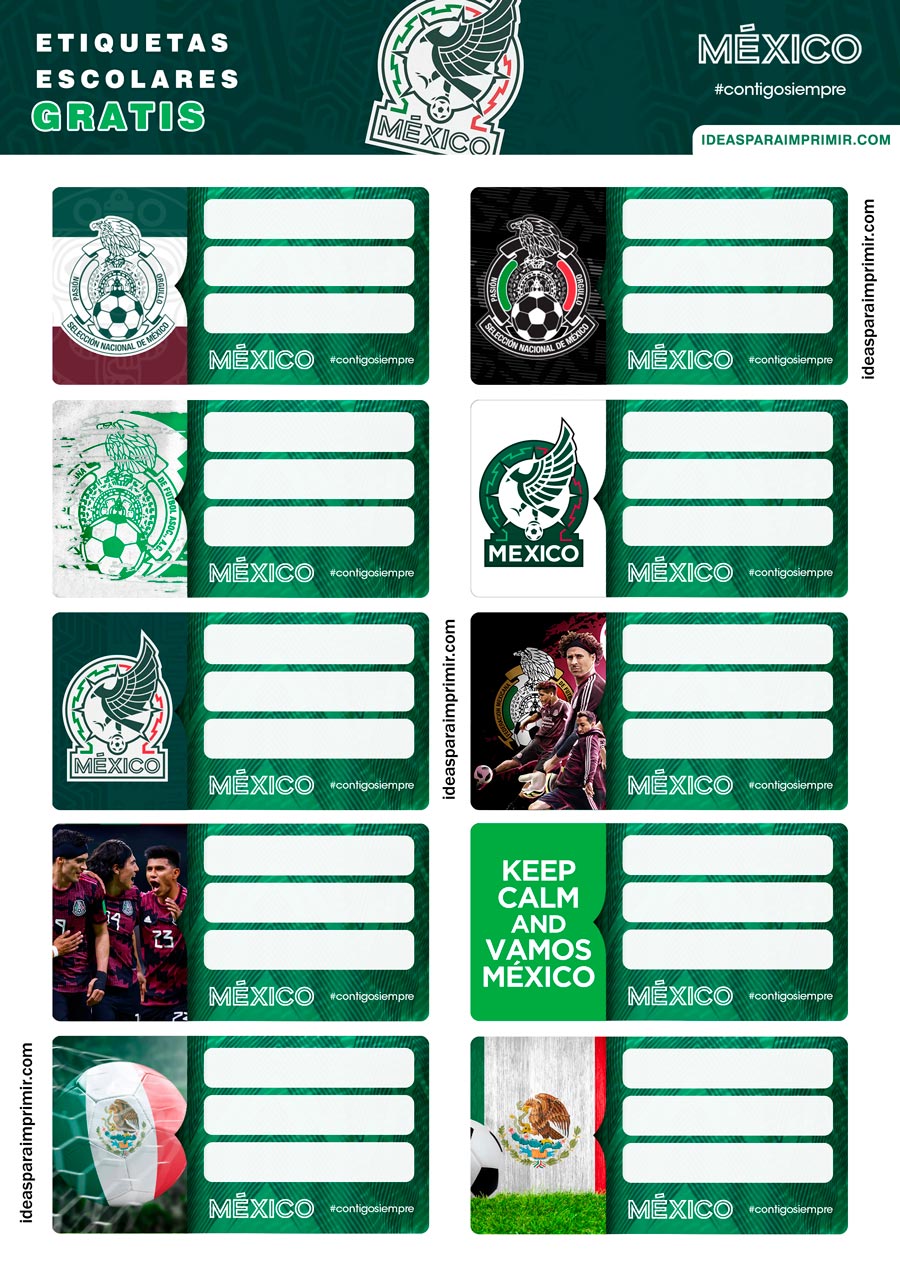 Etiquetas escolares Selección de Fútbol México