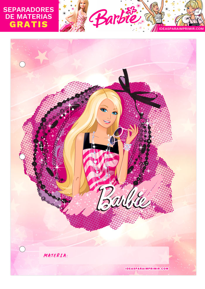 Separador de Materias de Barbie