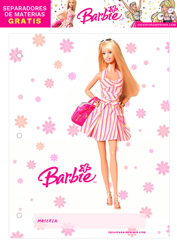 Separador de Materias de Barbie