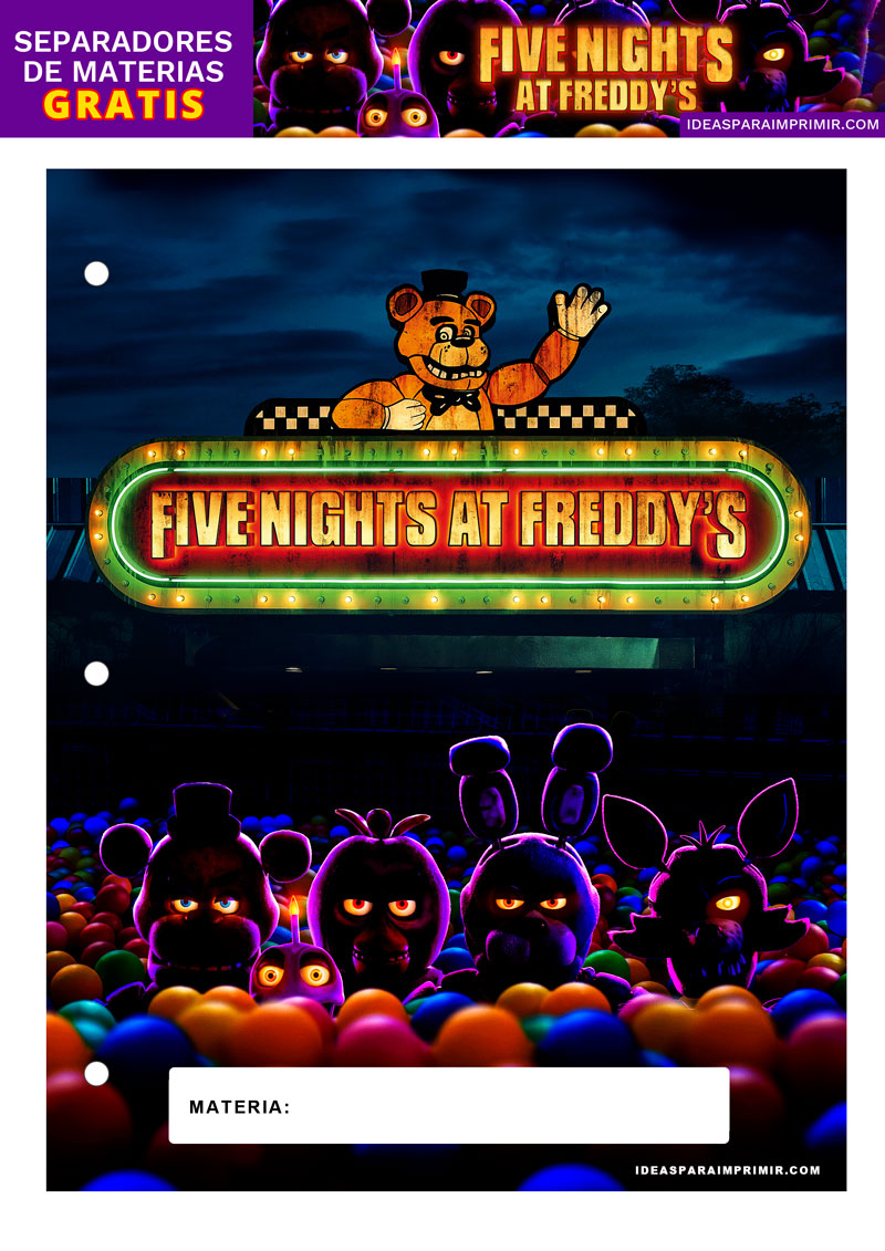 Separador de Materias de Five Nights at Freddy's