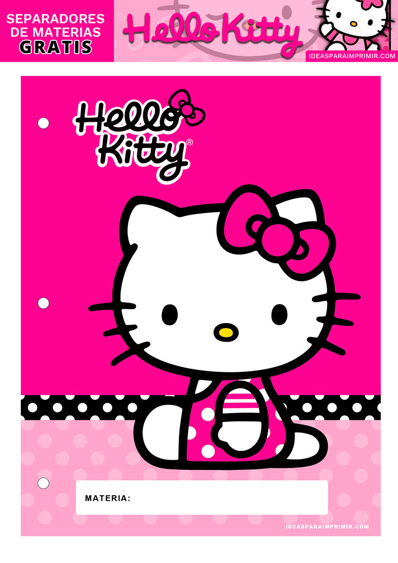 Separador de Materias de Hello Kitty