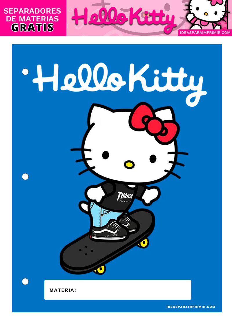 Separador de Materias de Hello Kitty