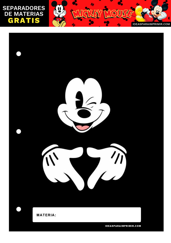Separador de Materias de Mickey