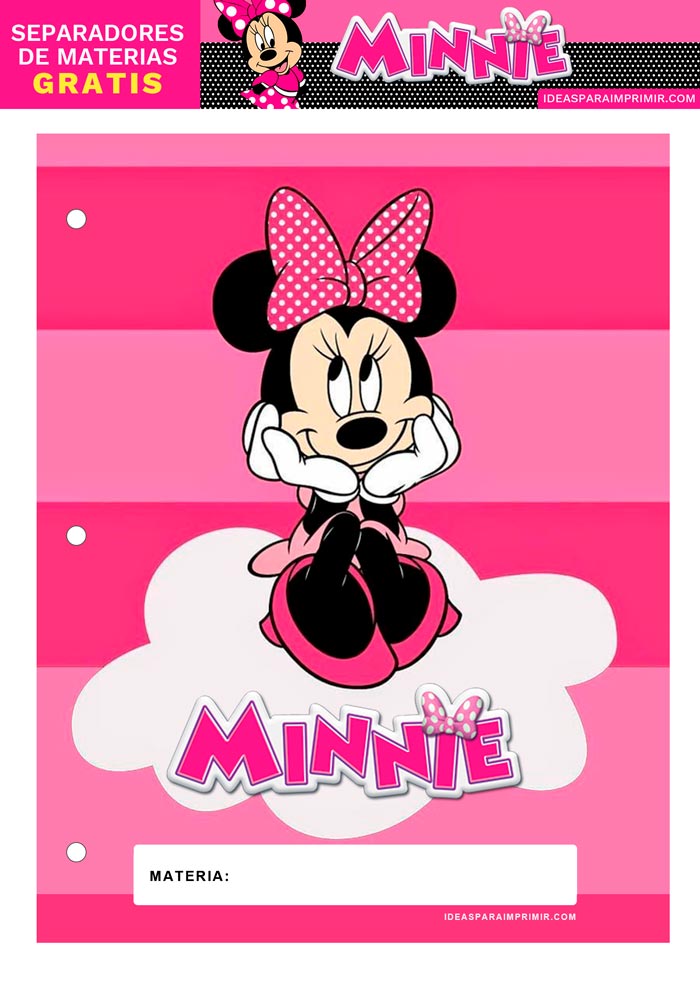 Separador de Materias de Minnie Mouse