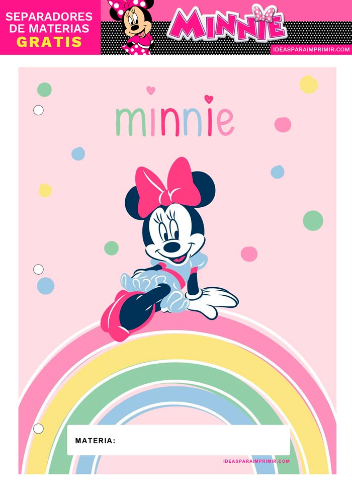 Separador de Materias de Minnie Mouse