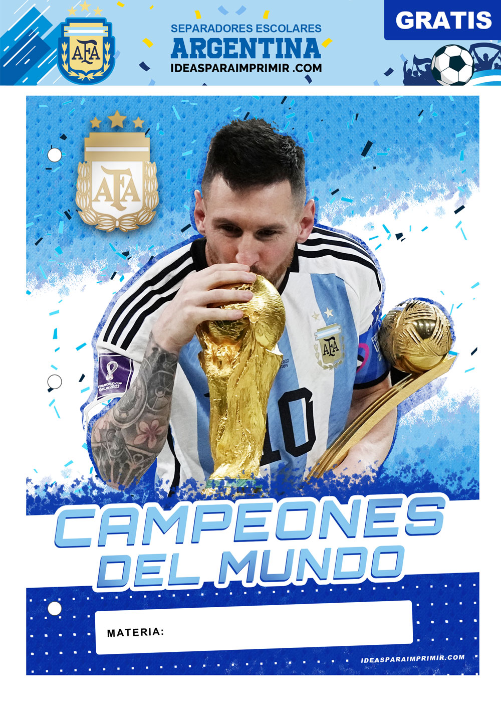 Separador de Materias de Argentina y Messi