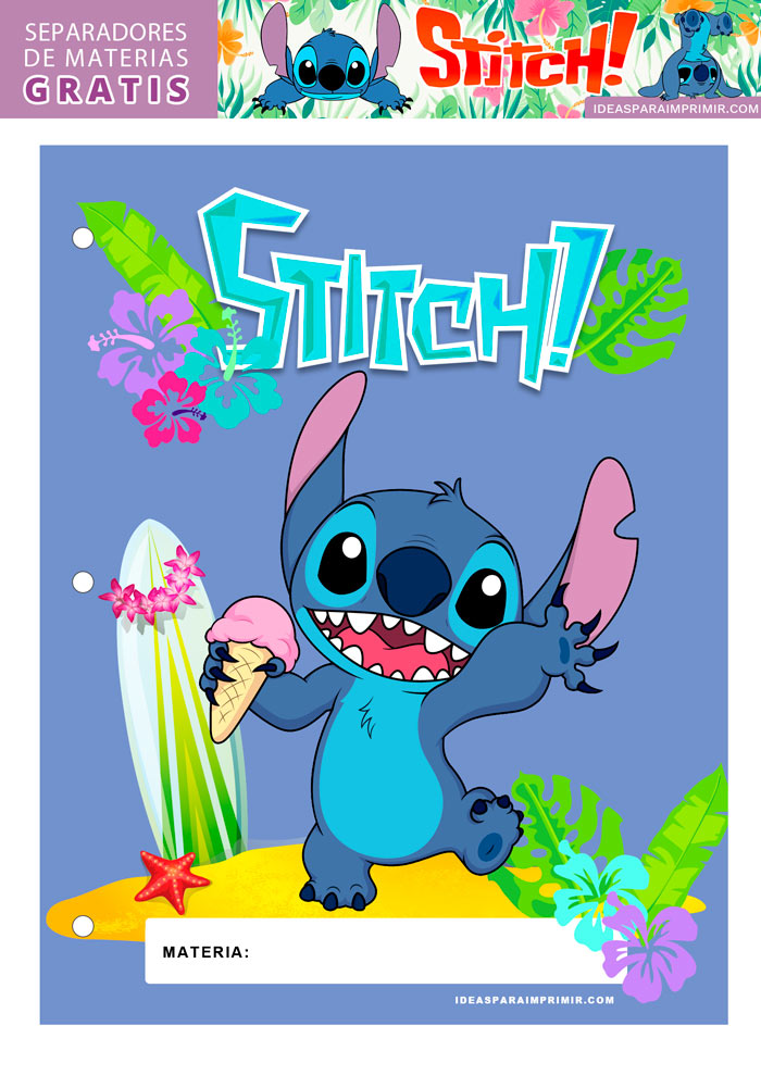 Separador de Materias de Stitch