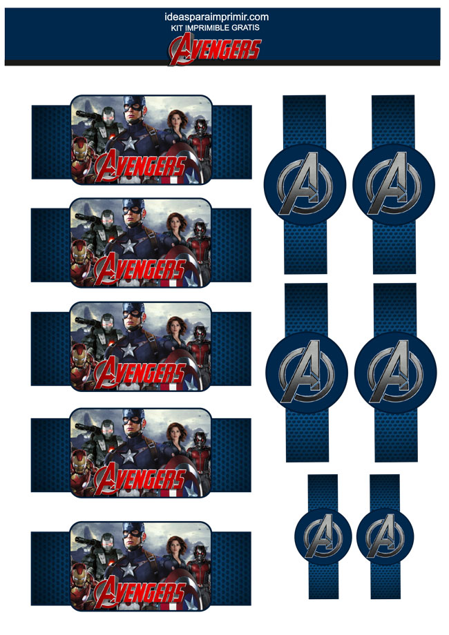 Etiquetas de Avengers Gratis