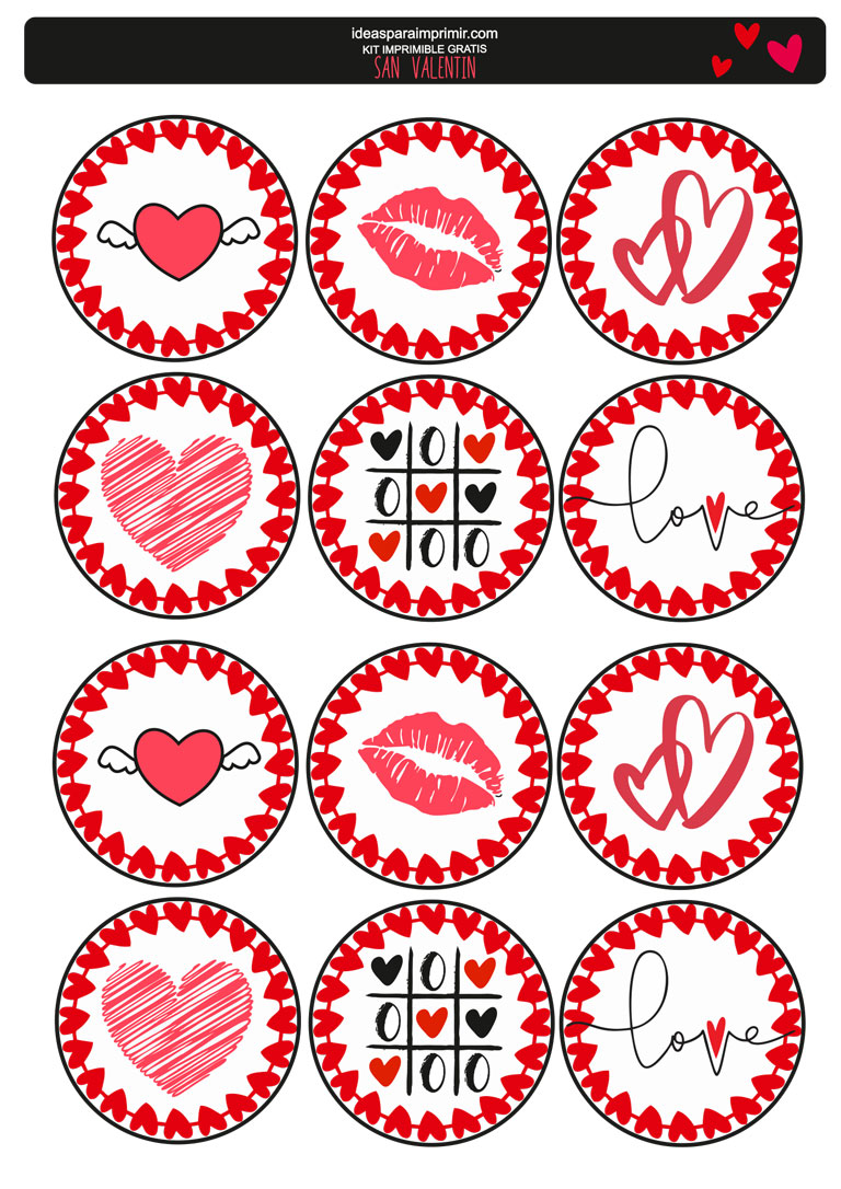 Etiquetas o Stickers Día de San Valentín / Día de los enamorados