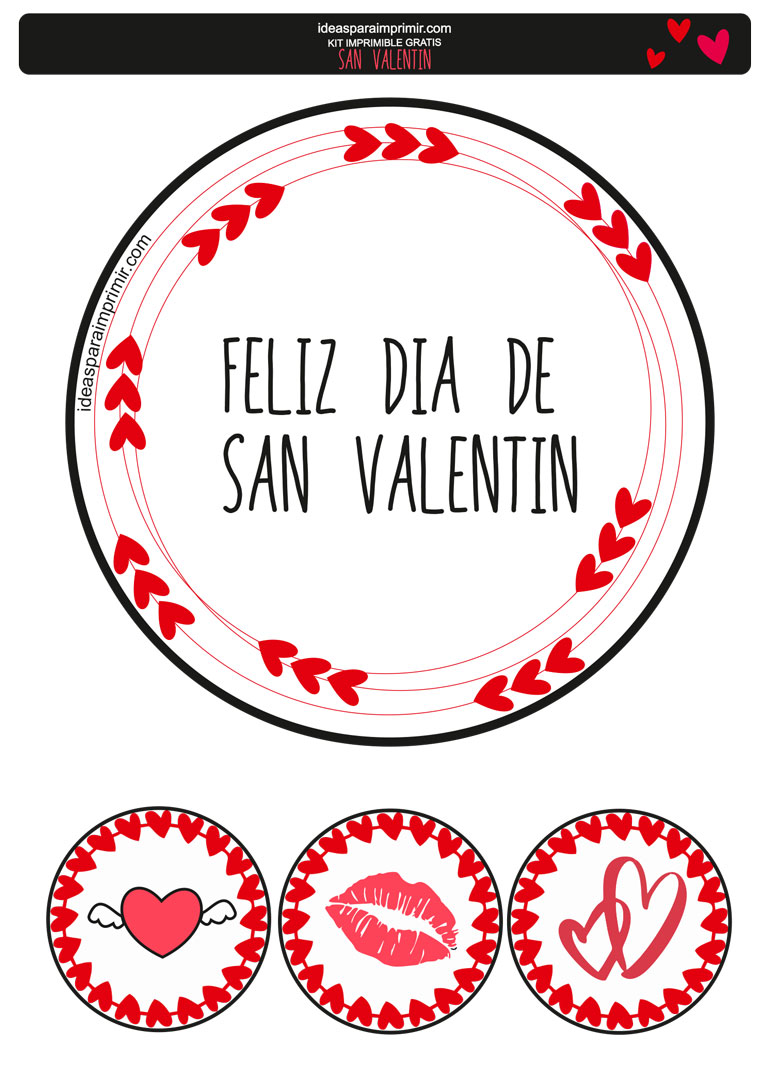 Poster con frase felíz Día de San Valentín