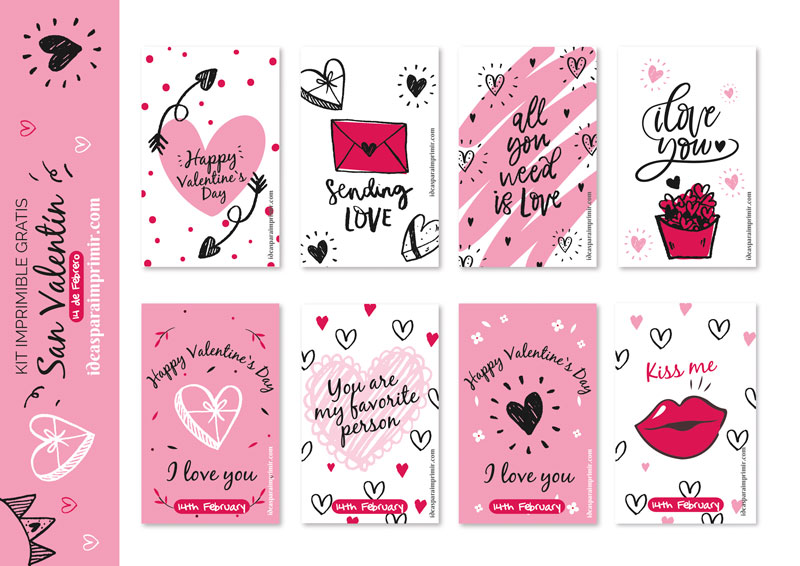 Free printable images with Valentine's Day phrases