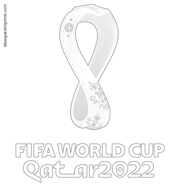 Logo Mundial de Fútbol Qatar 2022 para colorear