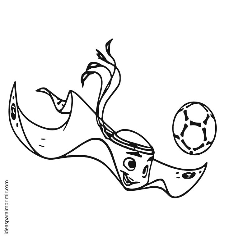 Mascota del Mundial Qatar 2022, La'ebb para colorear