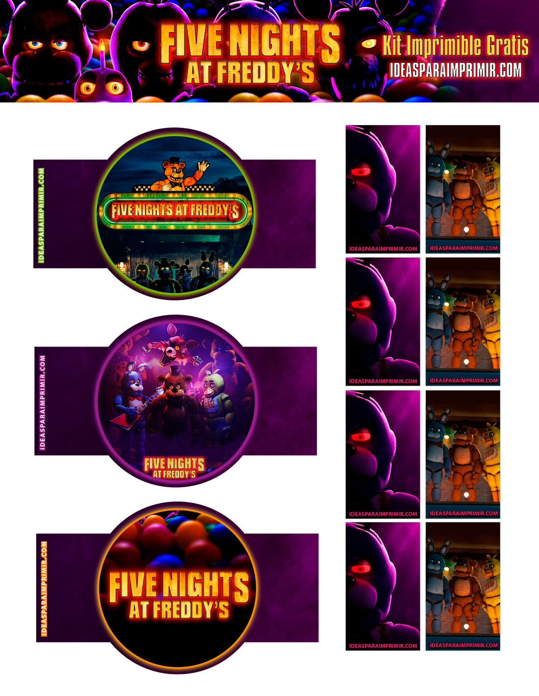Etiquetas de Five Nights at Freddy's Gratis