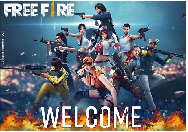 Free Fire Welcome Sign Poster
