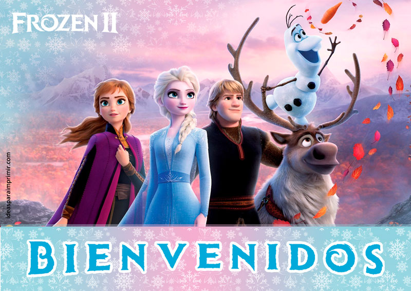 Cartel de bienvenida Frozen 2