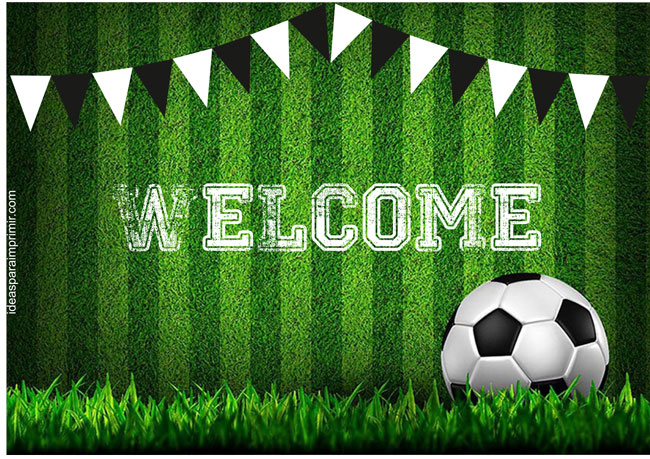 Football Soccer Welcome Sign Poster