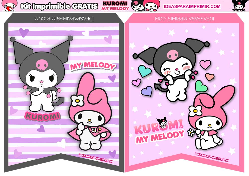 Banderines de Kuromi y My Melody Gratis