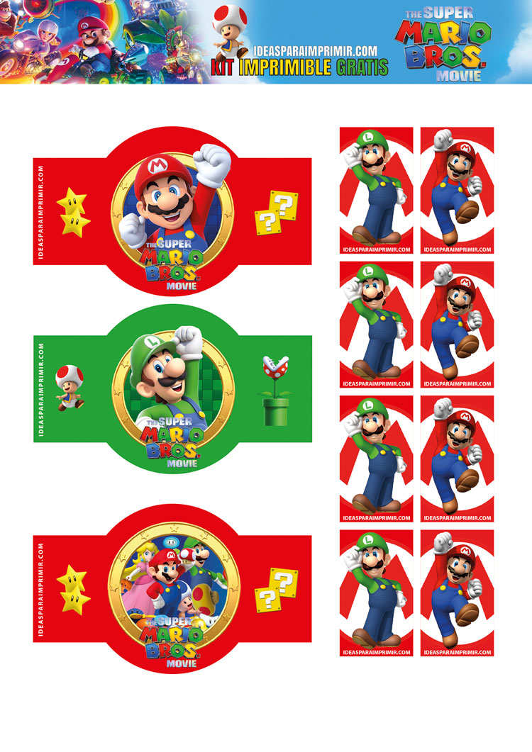 Etiquetas de Mario Bros Gratis