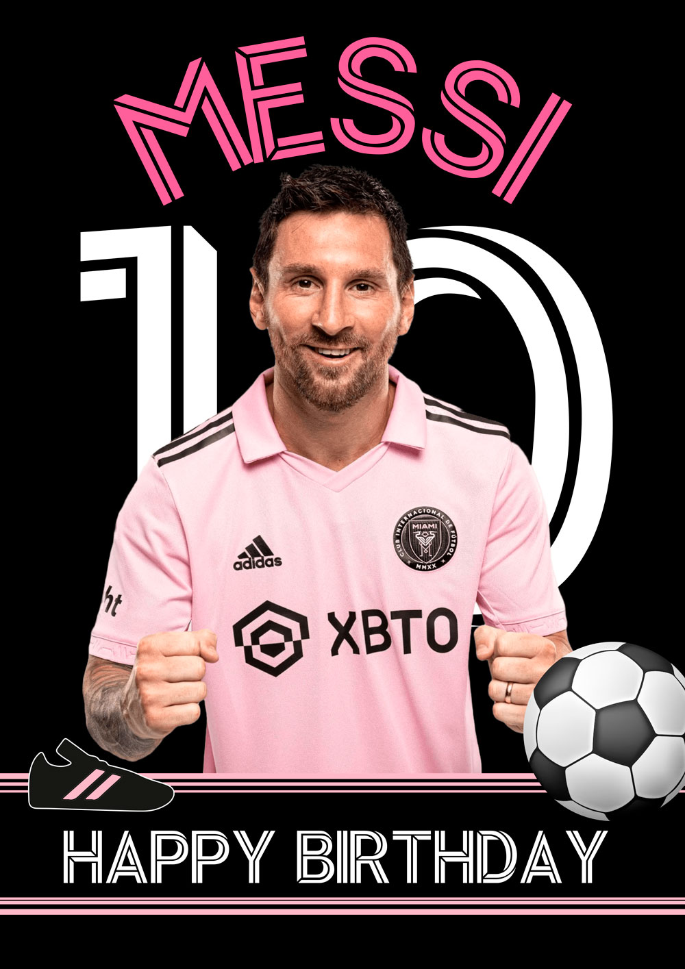 Messi Inter Miami CF Happy Birthday Poster