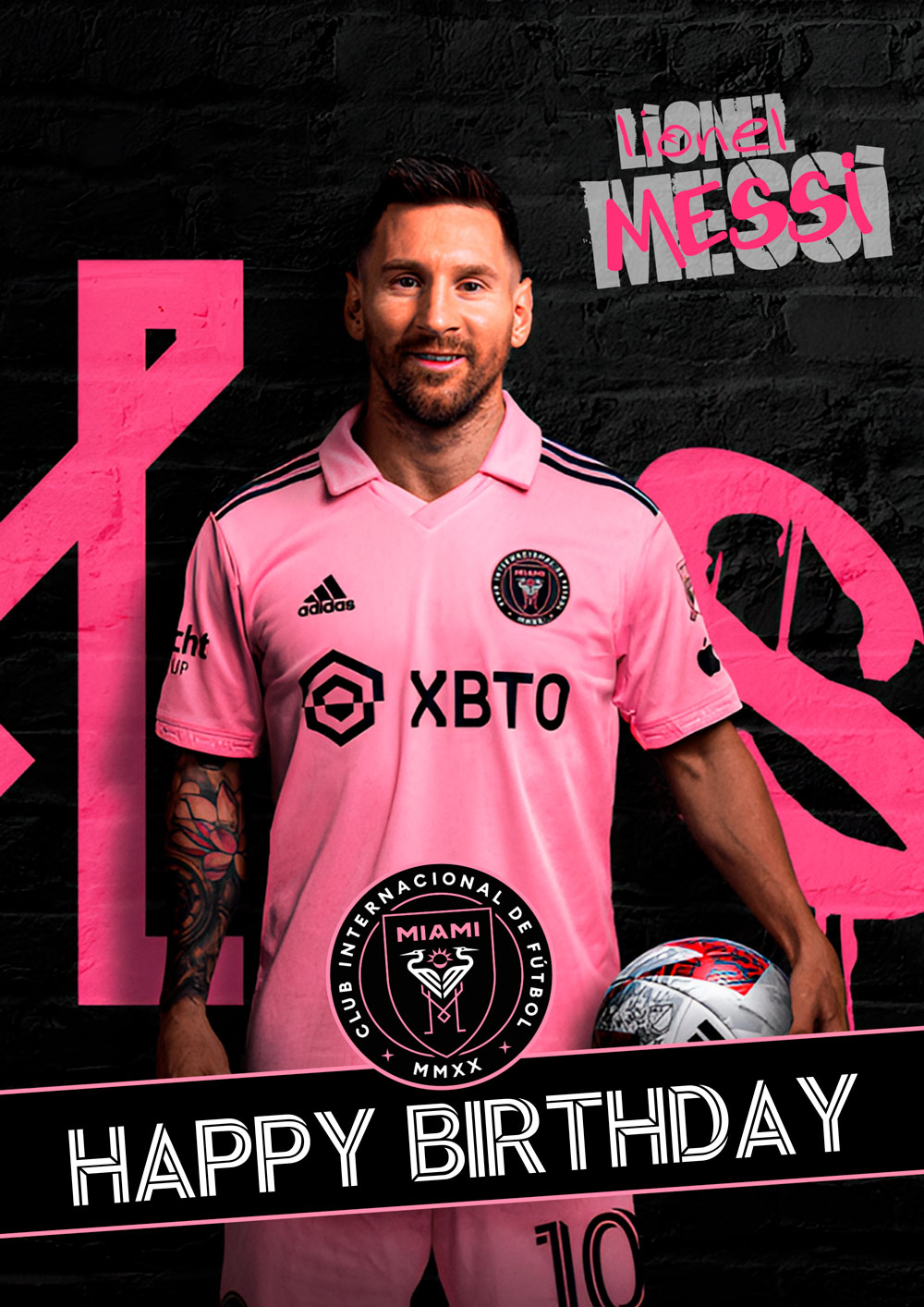 Messi Inter Miami CF Happy Birthday Poster