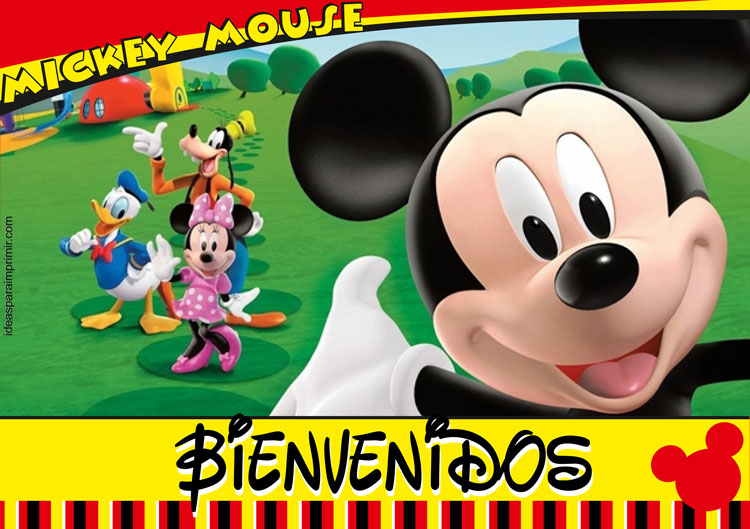 Cartel de bienvenida Mickey Mouse