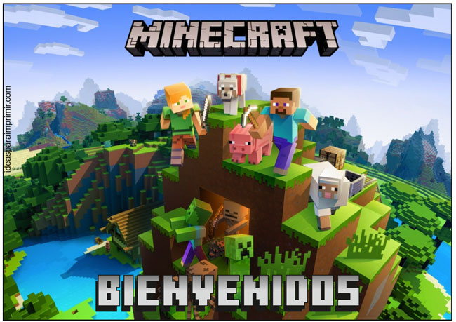 Poster o Cartel de bienvenida Minecraft