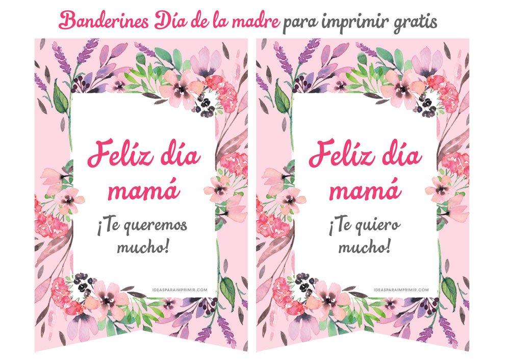 Banderines Día de la Madre para imprimir gratis