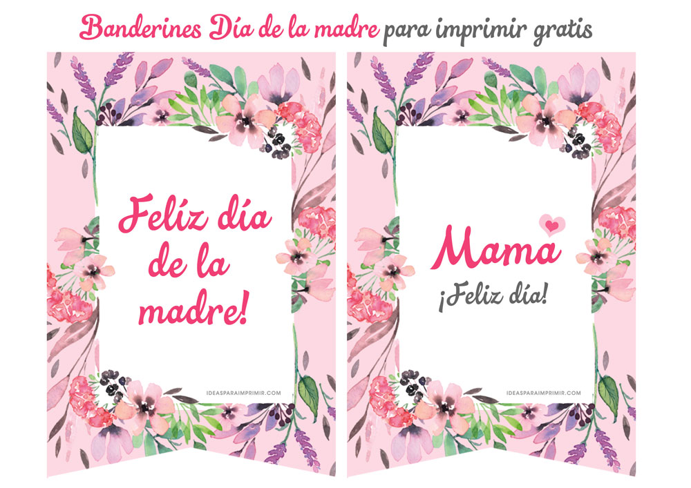 Banderines Día de la Madre para imprimir gratis