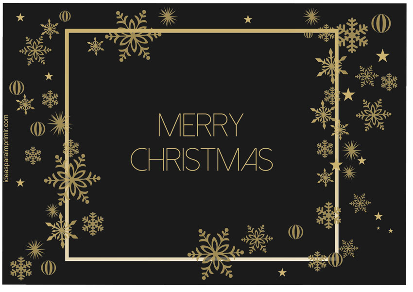 Merry Christmas golden and black Poster
