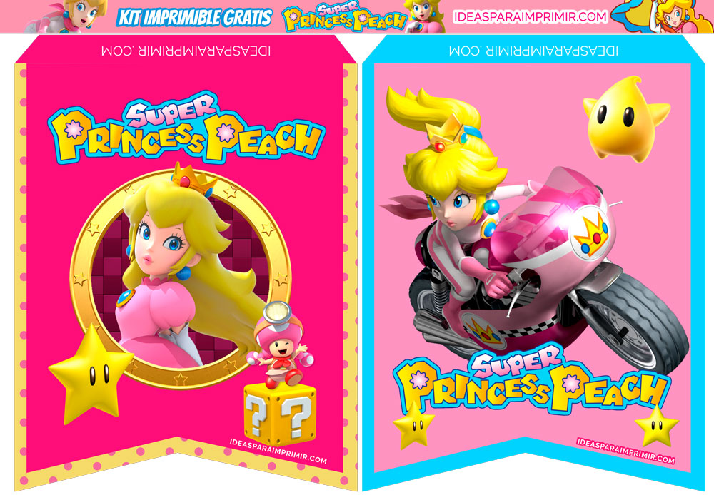 Banderines Princesa Peach Gratis