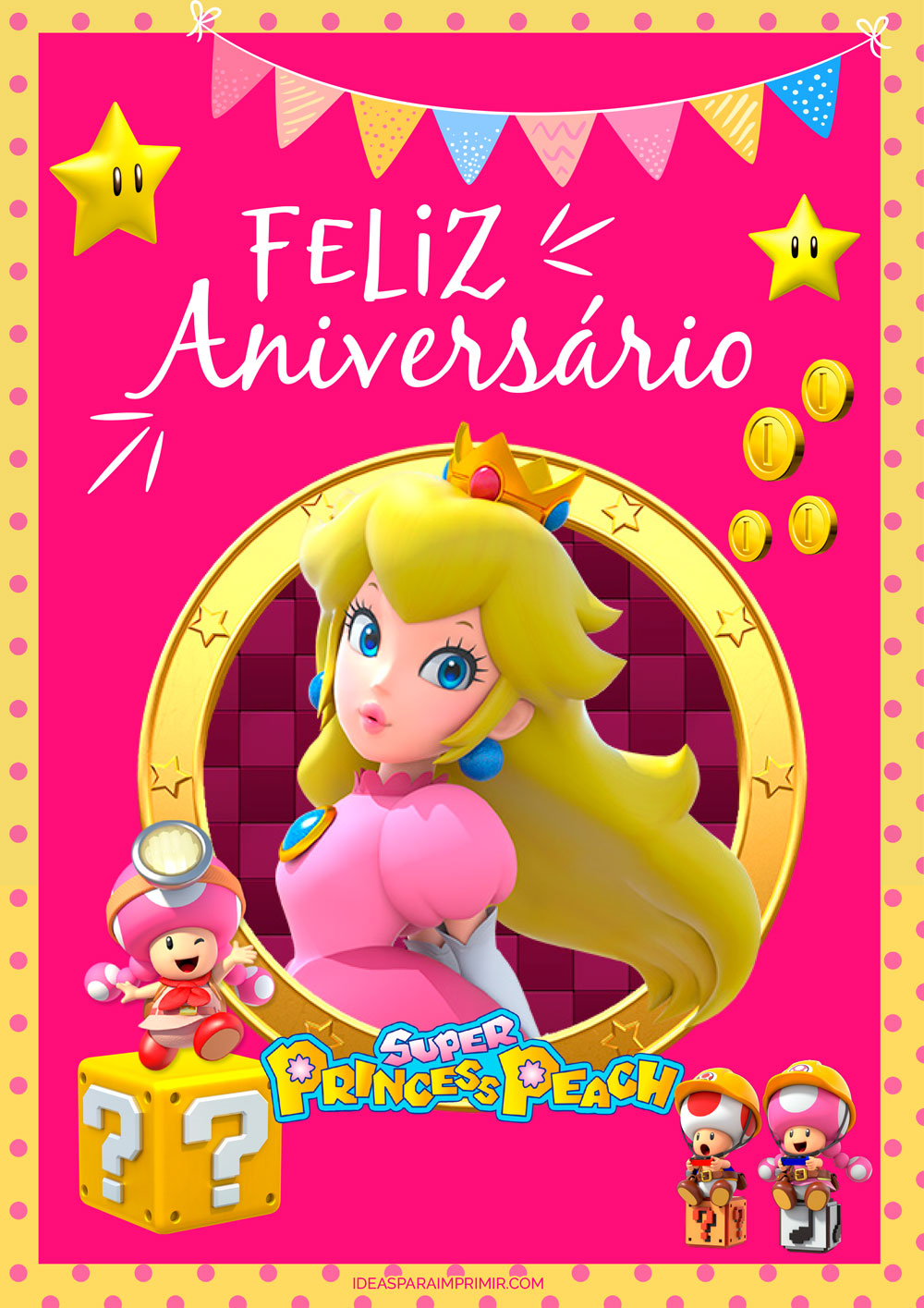 Kit Festa Aniversario Princesa Peach Gratis