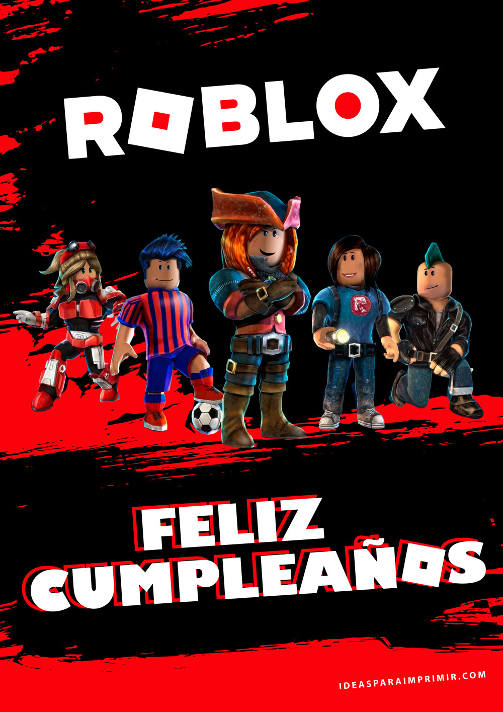 Cartel de Feliz Cumpleaños de Roblox