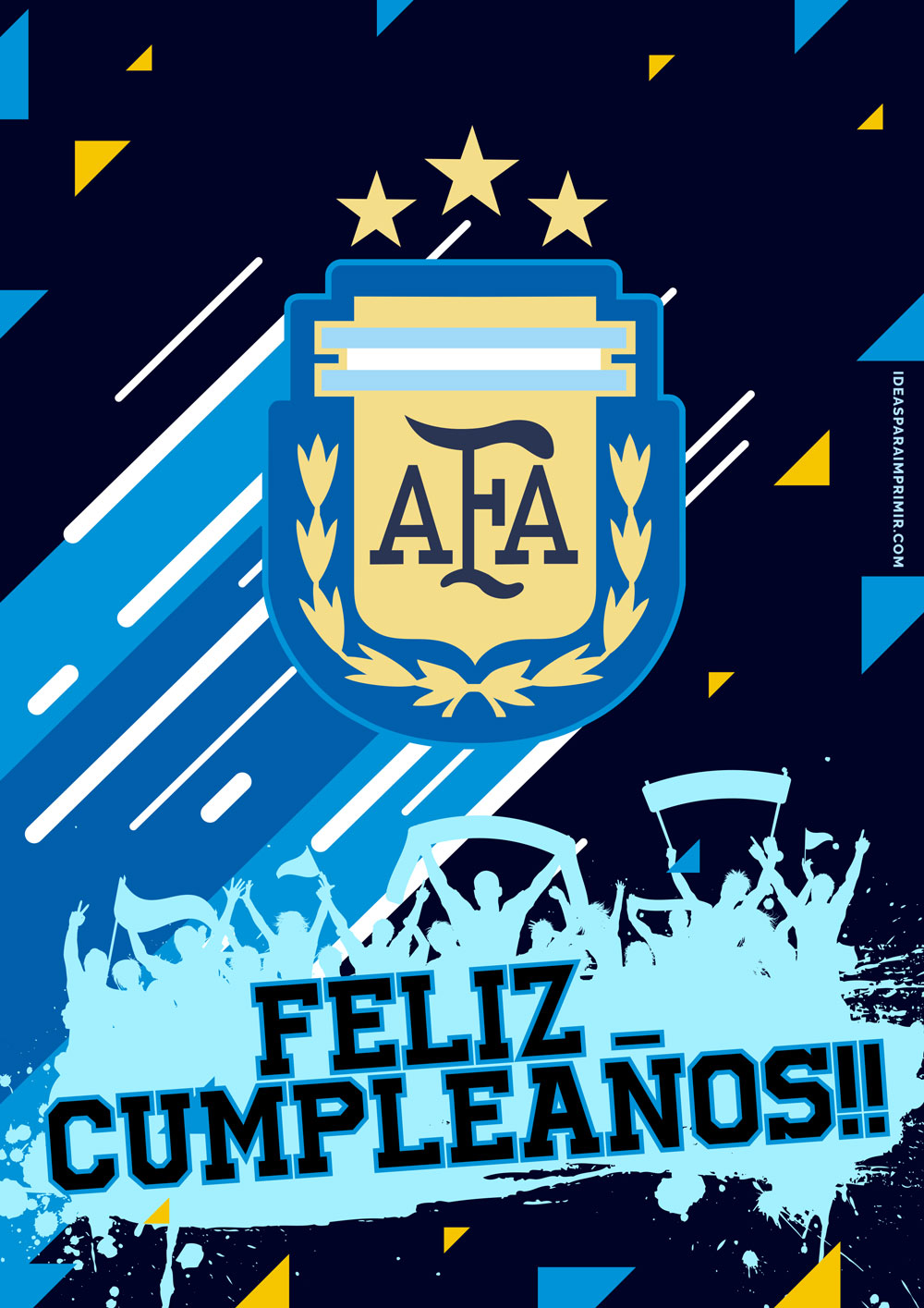 Poster Feliz Cumpleaños - Selección Argentina - Escudo AFA