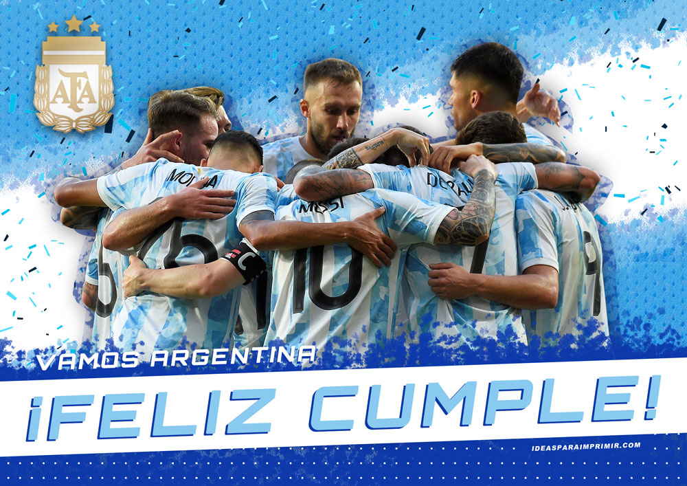 Poster Feliz Cumpleaños - Lionel Messi - Escudo AFA