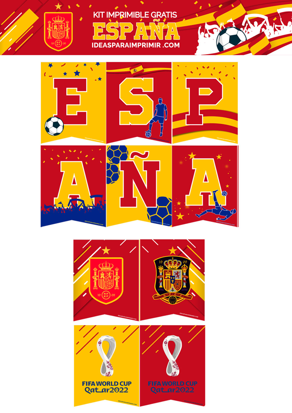 Banderines selección de fútbol de España Gratis