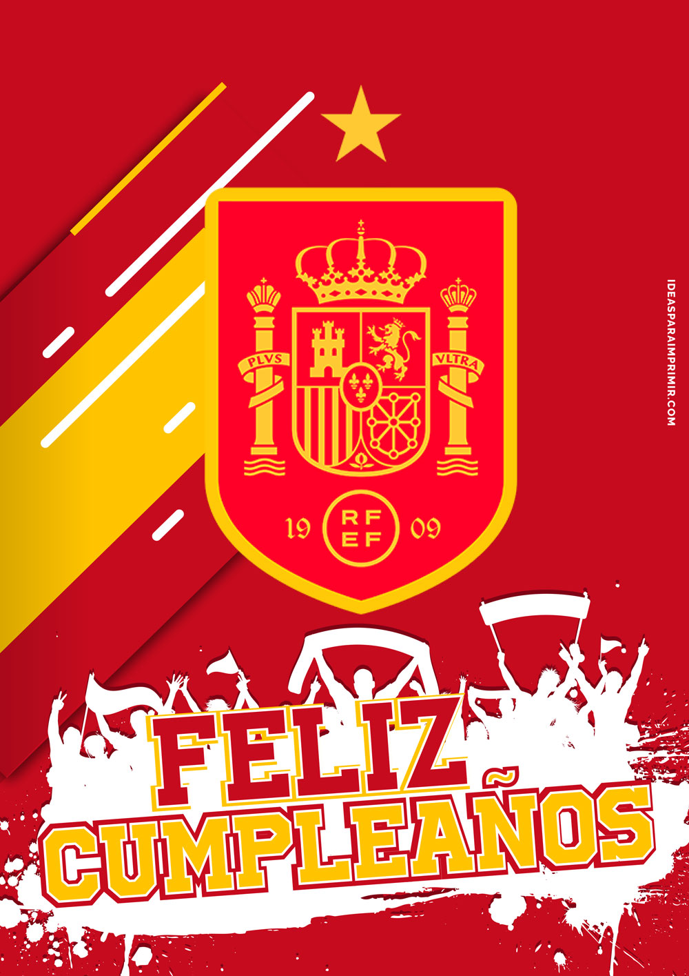 Poster Feliz Cumpleaños - Selección de España - Escudo RFEF